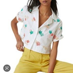 Anthropologie Cropped Button Down SzM